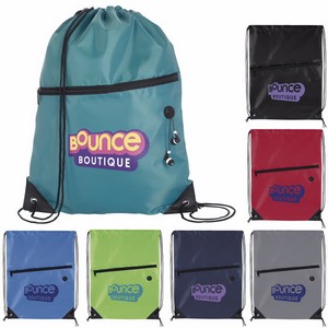 [15945] Good Value™ Front Zip Drawstring Backpack