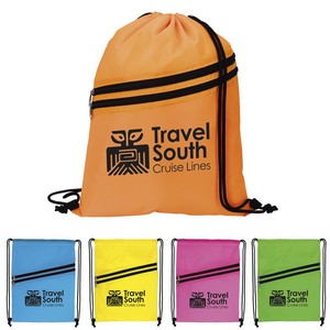 [16195] Good Value™ Neon Multi-Zippered Drawstring Backpack