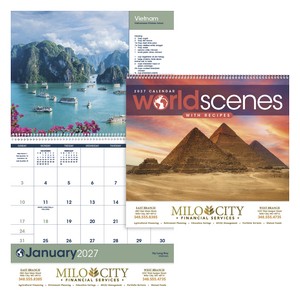 [1704] Triumph® Calendars World Scenes with Recipe Calendar