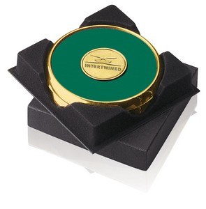 [25086] JAFFA® Two Coasters in Deluxe Black Flocked Gift Box
