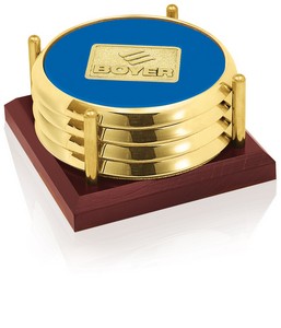 [25088] JAFFA® Four Coasters with Solid Cherry Tray