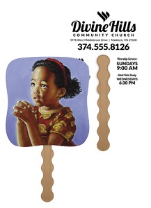[2636-01] Skinner & Kennedy® Heavenly Prayer - Pictorial Fan (Beige Plastic)