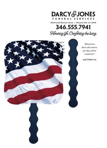 [2647-01] Skinner & Kennedy® Old Glory - Pictorial Fan (Beige Plastic)
