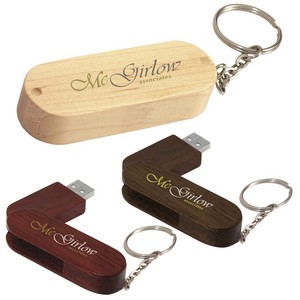 [31081] Universal Source® 1 GB Bamboo Bullet Keyring USB 2.0 Flash Drive