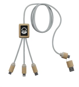 [32530] SCX Innovative Design™ 5-in-1 Bamboo Charging Cable 2A