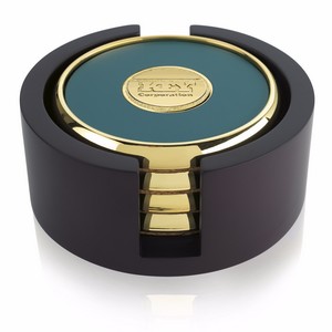 [36840] JAFFA® Four Round Coasters with Wood Tray