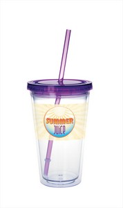 [45962] Good Value™ Clear Tumbler with Colored Lid - 18 oz.