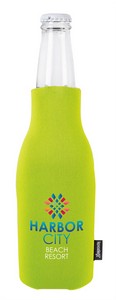 [46134] Koozie® Zip-Up Bottle Cooler with Opener