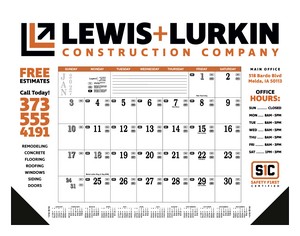 [56-E] Skinner & Kennedy® Contractor's Desk Pad Calendar