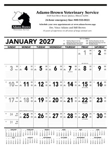 Triumph® Calendars Black & White Contractor Memo Calendar