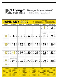 [6101-01] Triumph® Calendars Yellow & Black Contractor Memo Calendar (2027)