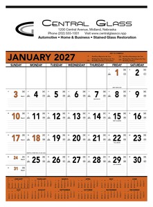 Triumph® Calendars Orange & Black Contractor Memo Calendar