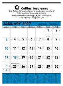 Triumph® Calendars Blue & Black Contractor Memo Calendar