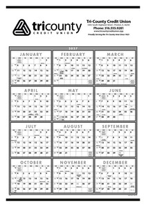 Triumph® Calendars Black & White Span-A-Year Non-Laminated Calendar