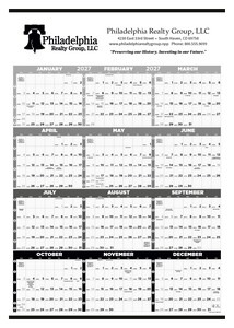 Triumph® Calendars Black & White Time Management Span-A-Year Non-Laminated Calendar