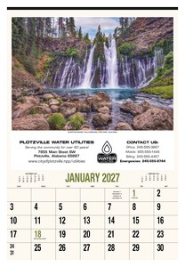 HotLine® Products Scenic America® Executive-White Ad Calendar