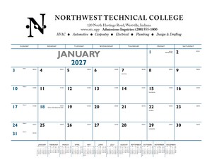 [6503] Triumph® Calendars Blue & Black Desk Pad