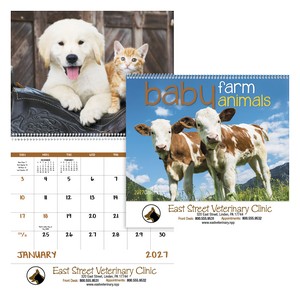 [7020] Good Value™ Baby Farm Animals - Spiral Calendar