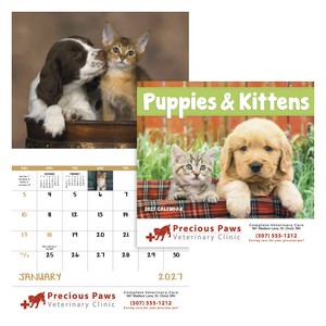 [7207] Good Value™ Puppies & Kittens - Stapled Calendar