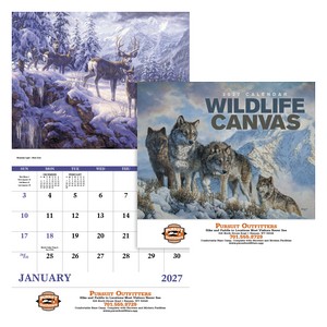 [7238] Good Value™ Wildlife Canvas - Stapled Calendar