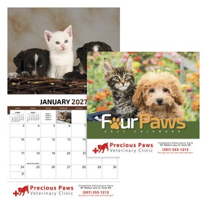 [810] HotLine® Products Four Paws Appointment Calendar - Stapled