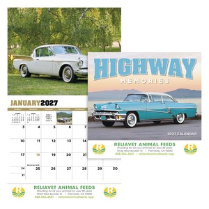 [832] HotLine® Products Highway Memories Appointment Calendar - Stapled
