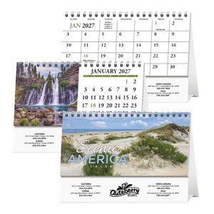 [982] HotLine® Products Scenic America® Desk Tent Calendar