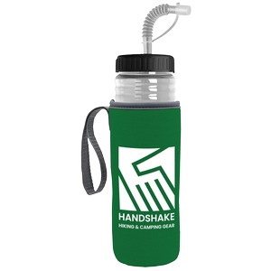 Garyline® Lifeguard Bottle with Straw Lid and Insulated Caddy - 24 oz.