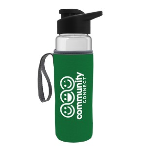 Garyline® Wave Tritan® Bottle with Drink-Thru Lid and Insulated Caddy - 24 oz.