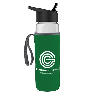 Garyline® Wave Tritan® Bottle with Flip-Straw Lid and Insulated Caddy - 24 oz.