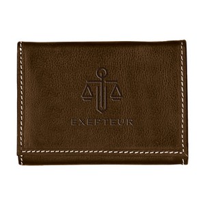 [C178] Andrew Philips® Leather Contrast Stitch Tri-Fold Wallet