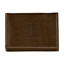 Andrew Philips® Leather Contrast Stitch Tri-Fold Wallet