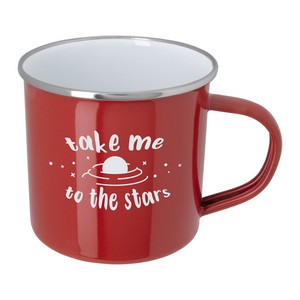 [CDKW081] 11.8 oz. Enamel Mug with Stainless Steel Rim with Steel Coating