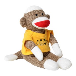 [CT828-01] Chelsea Teddy Bear™ Sock Monkey - 11" Plush (Black - Tshirt)
