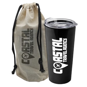[CTMC18X] Garyline® Explore Tumbler with Slider Lid in a Cotton Bag - 18 oz.