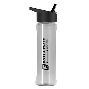 [EB26H] Garyline® Boss Embossed RPET Bottle with Flip-Straw Lid - 26 oz.