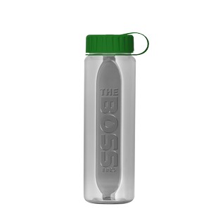Garyline® Boss Embossed RPET Bottle with Tethered Lid - 26 oz.