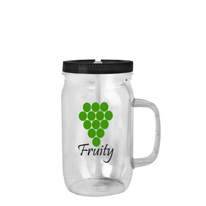 [MJ27HLS] Garyline® Tritan® Mason Jar with Handle, Lid, and Straw - 27 oz.