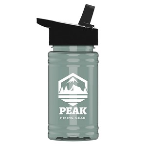 [RP16H] Garyline® Mini RPET Bottle with Flip-Straw Lid - 16 oz.