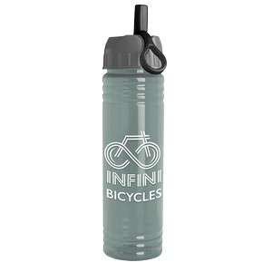 [RP24A] Garyline® Slim Fit RPET Bottle with Ring-Straw Lid - 24 oz.