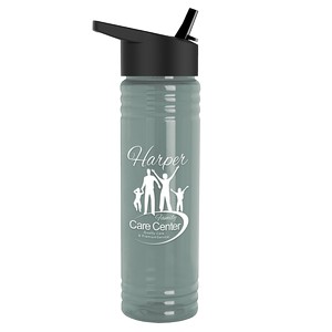 [RP24H] Garyline® Slim Fit RPET Bottle with Flip-Straw Lid - 24 oz.