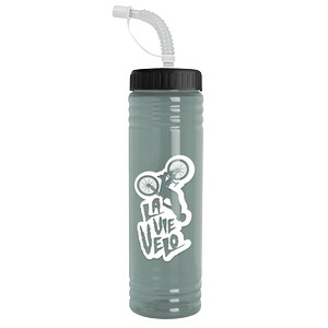 [RP24S] Garyline® Slim Fit RPET Bottle with Straw Lid - 24 oz.