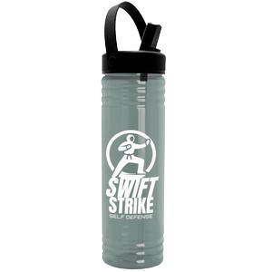 [RP24SW] Garyline® Slim Fit RPET Bottle with Flip-Straw, Swivel-Handle Lid - 24 oz.