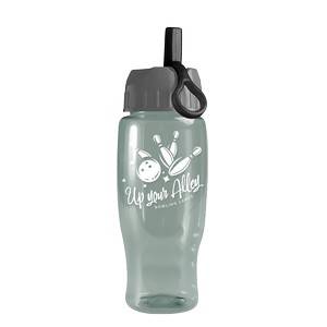 Garyline® Poly+ Recycled Bottle with Ring-Straw Lid - 27 oz.