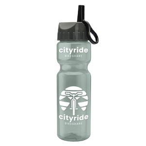 Garyline® Champ Recycled Bottle with Ring-Straw Lid - 28 oz.