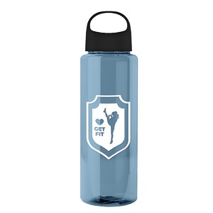 [RP32LN] Garyline® Slim Fit RPET Bottle with Oval Crest Lid - 32 oz.