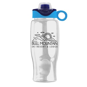 [TB27SL] Garyline® Poly+ Bottle with Two-Tone Drink-Thru Lid with Silicone Loop - 27 oz.