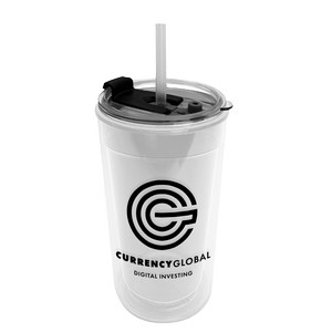 Garyline® Transparent Tumbler with 2-in-1 Lid with Straw - 14 oz.