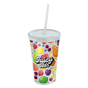 [TC16SCI] Garyline® Transparent Tumbler with Straw Lid and Full-Color Insert - 16 oz.