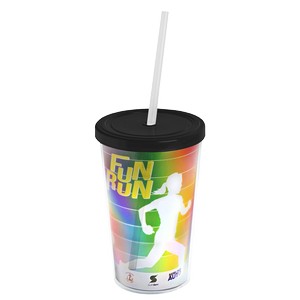 [TC16SINS] Garyline® Transparent Tumbler with Straw Lid and Full-Color Paper Insert - 16 oz.